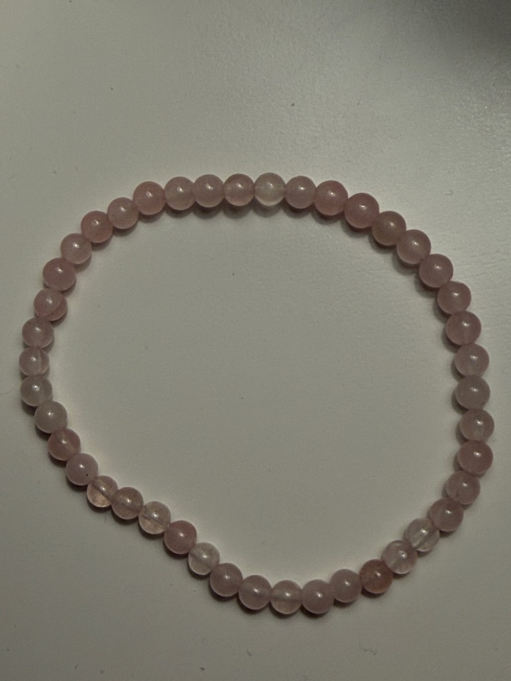 Rose Quartz Beaded Stretch Bracelet - Pink